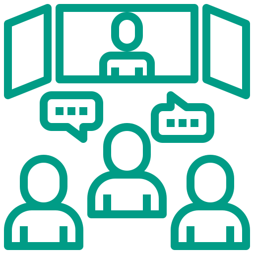 online-conference Iconographie illustrant des évènement professionnel